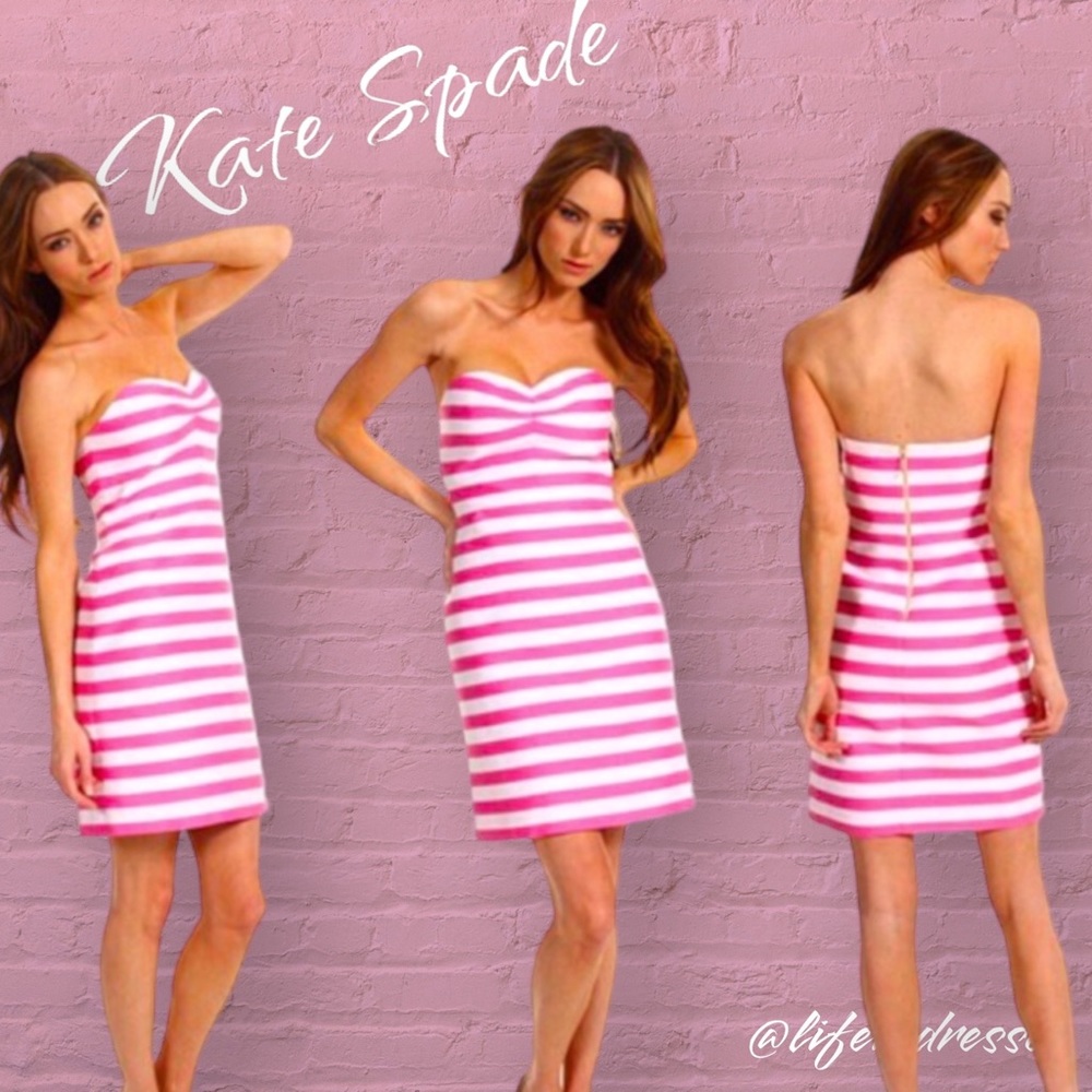 KATE SPADE Betsy Striped Strapless Dress